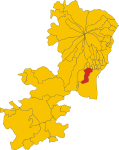 Map of comune of Misterbianco (province of Catania, region Sicily, Italy)